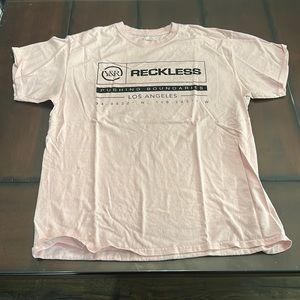 Men’s pale pink young and reckless t shirt
